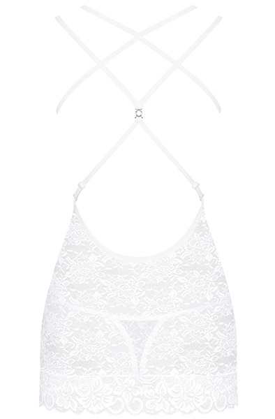 Obsessive 860-CHE-2 Negligé & String Weiß - Sexy Dessous 4