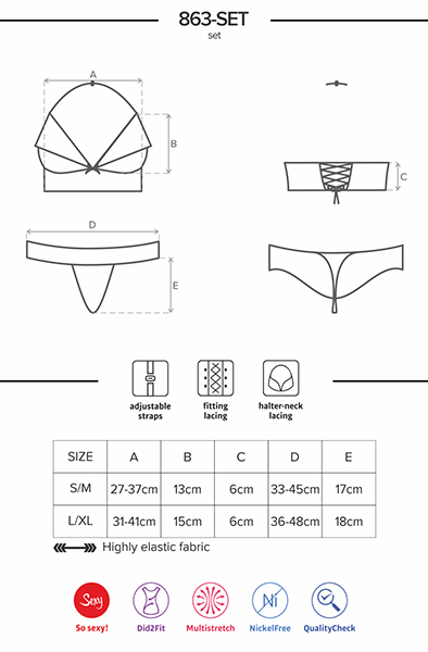 Obsessive 863-SET-3 2-teiliges Set Rot - Sexy Dessous 5