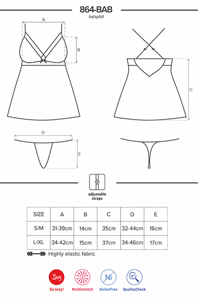 Obsessive 864-BAB-1 Babydoll & String - Sexy Dessous 5