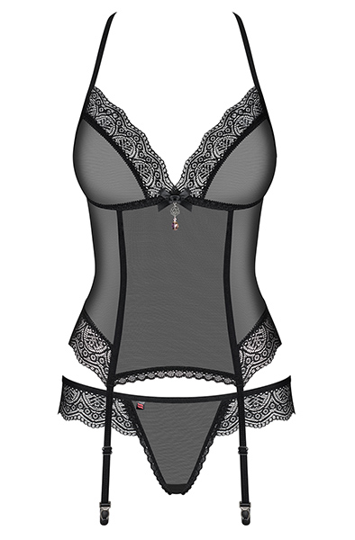 Obsessive 864-COR-1 Korsett & String Schwarz - Korsett & String 3