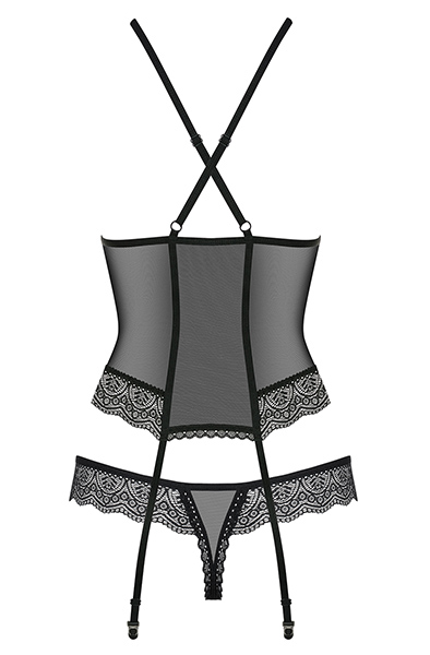 Obsessive 864-COR-1 Korsett & String Schwarz - Korsett & String 4