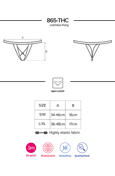 Obsessive 865-THC-1 Ouvert-String Schwarz - Slip ouvert 5