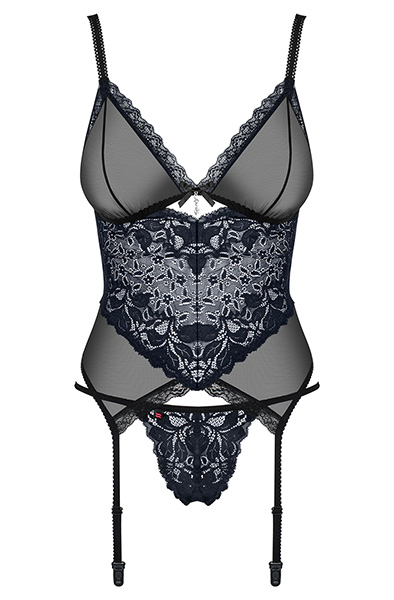 Obsessive 866-COR-1 Korsett & String Schwarz - Korsett & String 3