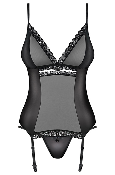 Obsessive 868-COR-1 Korsett & String in Schwarz - Korsett & String 3