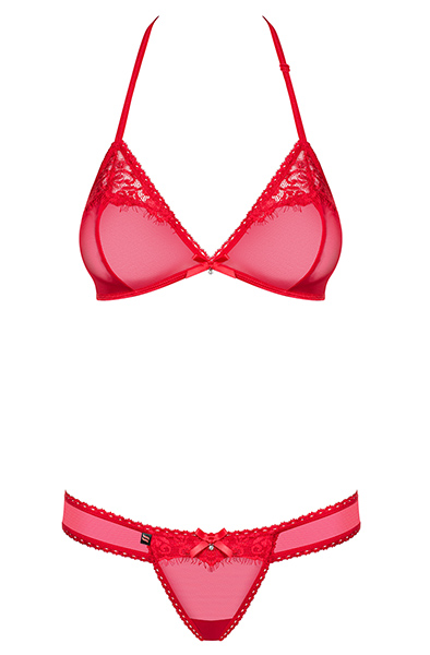 Obsessive 870-SET-3 2-teiliges Set Rot - Sexy Dessous 3