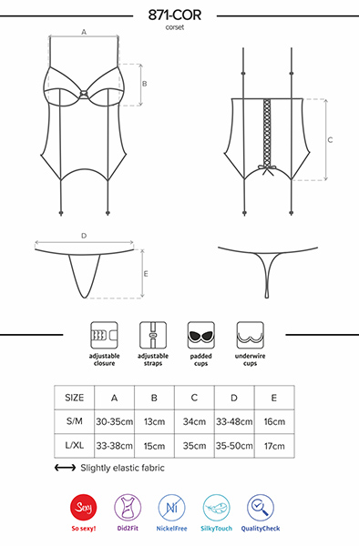 Obsessive 871-COR-2 Korsett & String - Korsett & String 5