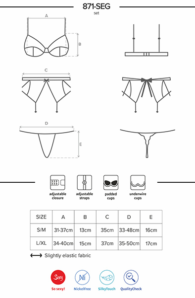 Obsessive 871-SEG-2 3-teiliges Set - Sexy Dessous 5