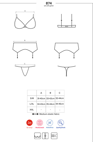 Obsessive 874-SEG-2 Set, 3-teilig - Sexy Dessous 5