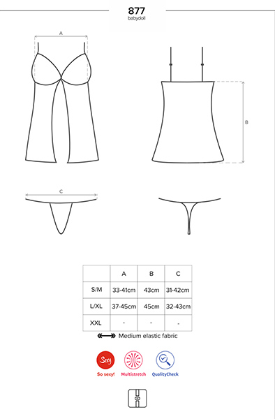 Obsessive 877-BAB-1 Babydoll & String - Babydoll-Dessous 5