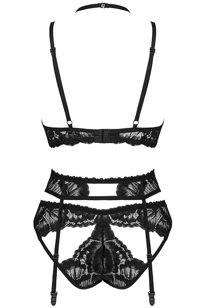 Obsessive Alessya 3-teiliges Set Schwarz - Sexy Dessous 5