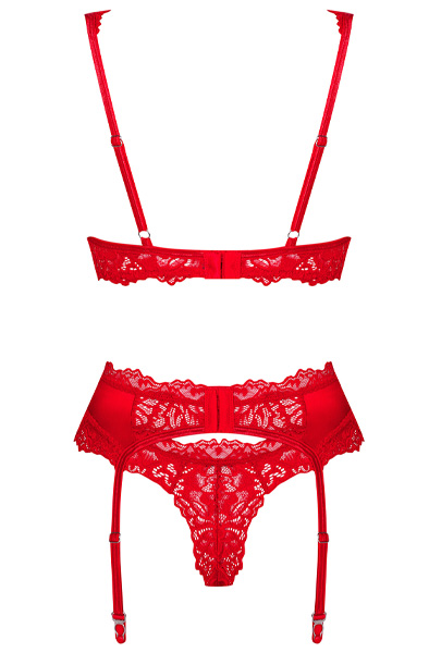 Obsessive Amor Cherris 3-teiliges Set Rot - BH & BH-Set 4