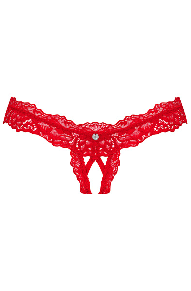 Obsessive Amor Cherris Ouvert-String Rot - Slip mit offenem Schritt 3