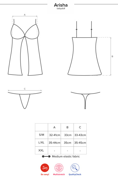Obsessive Arisha Babydoll & String - Babydoll-Dessous 5