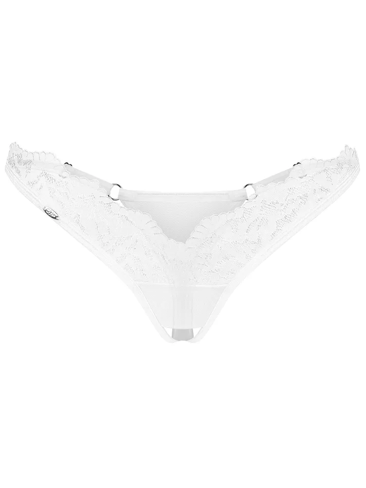 Obsessive Arrowel Crotchless Thong White - Slip ouvert 4