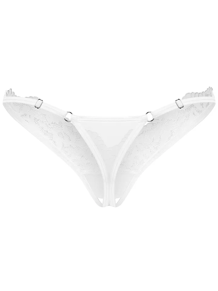 Obsessive Arrowel Crotchless Thong White - Slip ouvert 5
