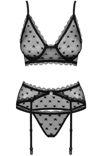 Obsessive Astralya 3-teiliges Set Schwarz - Sexy Dessous 3