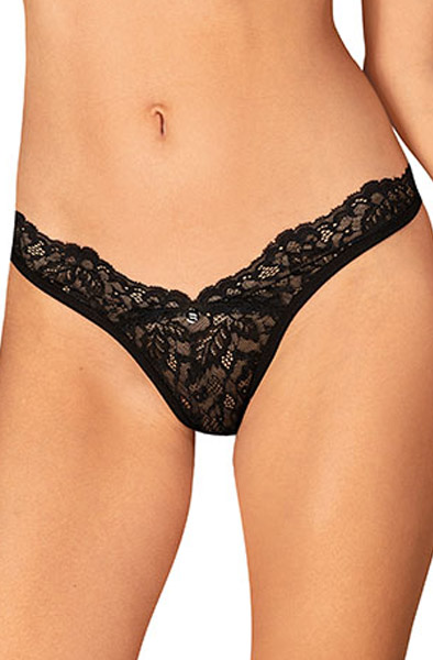 Obsessive Bellastia String Schwarz - Spitzenhöschen 1