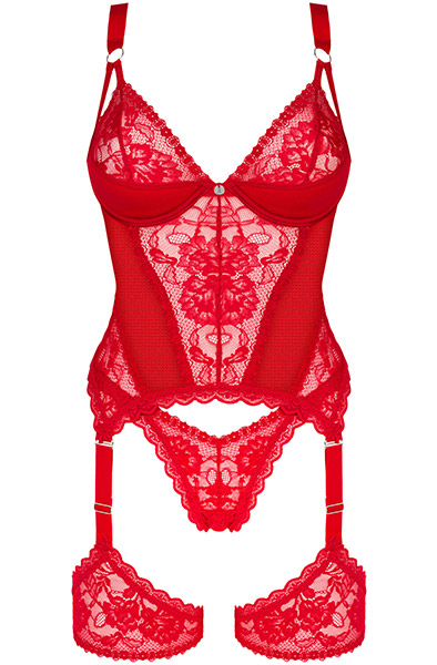 Obsessive Belovya Korsett Rot - Korsett & String 3