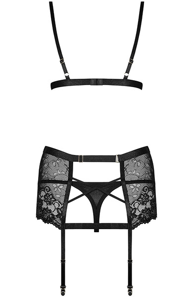 Obsessive Blanita 3-teiliges Set Schwarz - Sexy Dessous 4