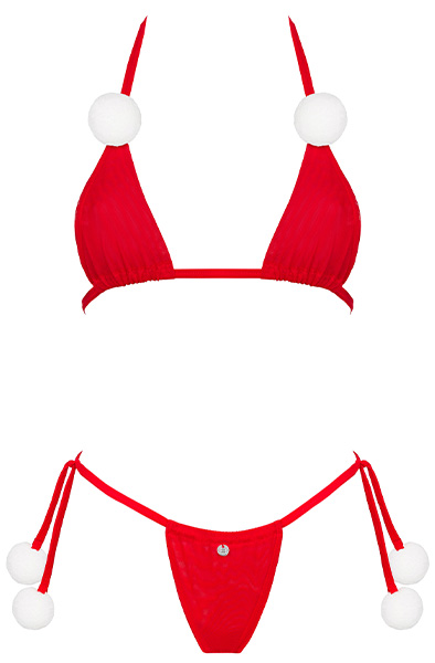 Obsessive Bobble Girl 2-teiliges Set Rot - BH-Set, Dessous zu Weihnachten 3