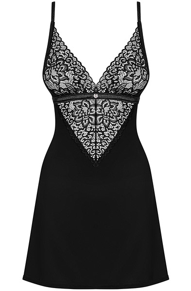 Obsessive Cecilla Negligé & String Schwarz - Sexy Dessous 3