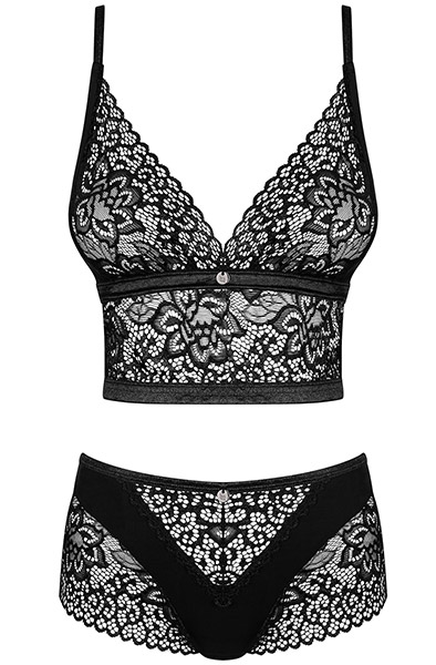 Obsessive Cecilla Top & Shorties Schwarz - Sexy Dessous 3