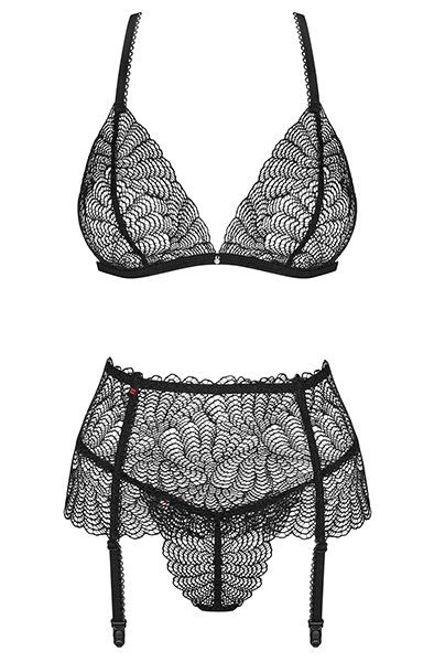 Obsessive Chiccanta 3-teiliges Set Schwarz - Sexy Dessous 3