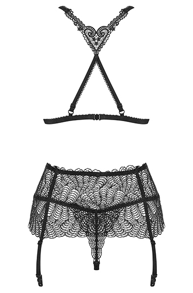 Obsessive Chiccanta 3-teiliges Set Schwarz - Sexy Dessous 4