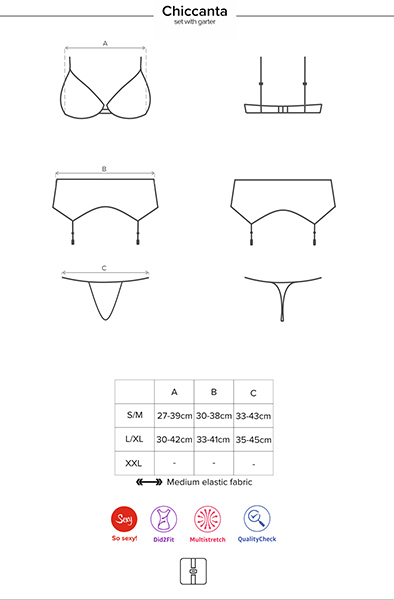 Obsessive Chiccanta 3-teiliges Set Schwarz - Sexy Dessous 5