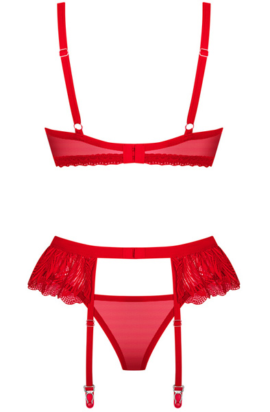 Obsessive Chilisa 3-teiliges Set Rot - BH & BH-Set 4