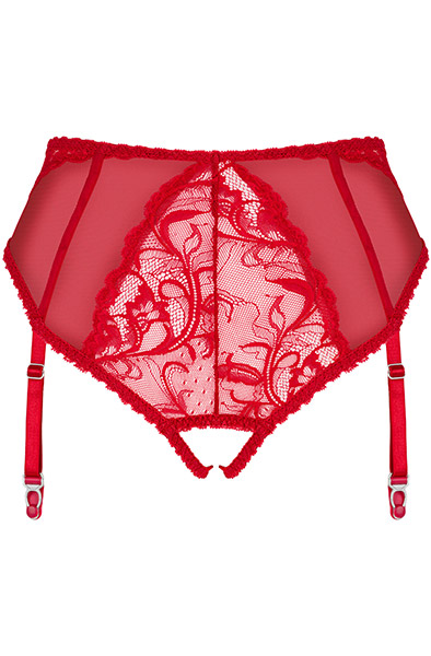 Obsessive Dagmarie Strumpfhalter-Slip Rot - Slip mit offenem Schritt 4