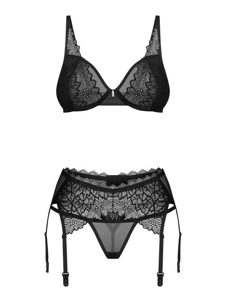 Obsessive Deina More 3-pcs Set Black - Unterwäschen Set 4 [full]