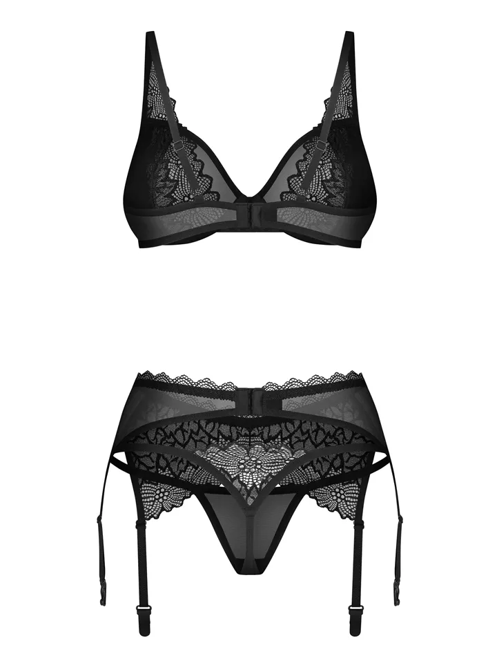 Obsessive Deina More 3-pcs Set Black - Unterwäschen Set 5 [full]