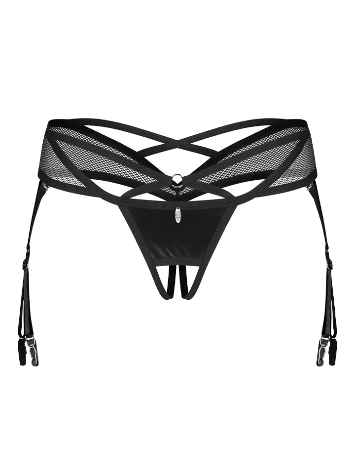 Obsessive Dominna Crotchless Thong Black - Slip mit offenem Schritt 2 [full]