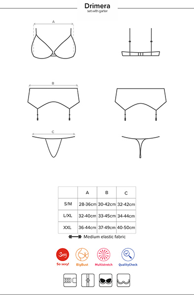 Obsessive Drimera 3-teiliges Set Blau - Sexy Dessous 5