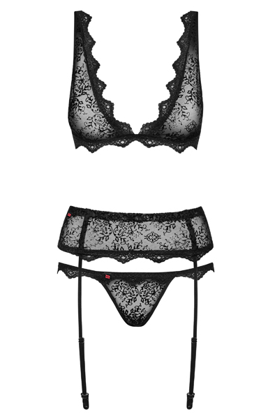 Obsessive Emperita 3-teiliges Set Schwarz - Sexy Dessous 4