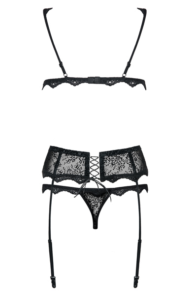 Obsessive Emperita 3-teiliges Set Schwarz - Sexy Dessous 5