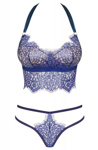 Obsessive Flowlace Set Blau - Sexy Dessous 3