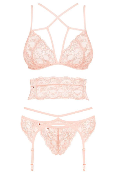 Obsessive Frivolla 4-teiliges Set Rosa - Sexy Dessous 3