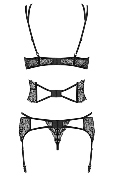 Obsessive Frivolla 4-teiliges Set Schwarz - Sexy Dessous 4