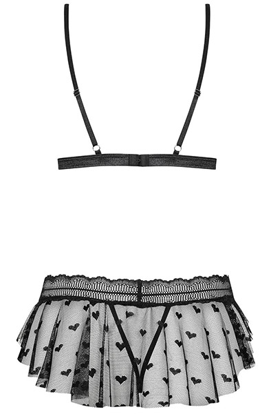 Obsessive Heartia Set, 3-teilig, Schwarz - Sexy Dessous 4