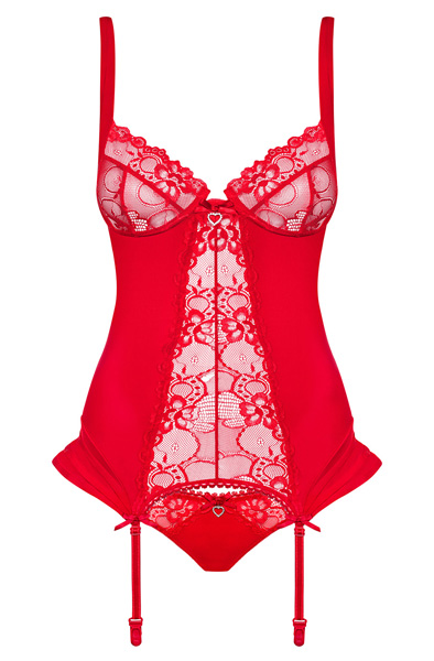 Obsessive Heartina Korsett & String in Rot - Korsett & String 3