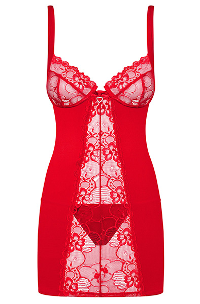 Obsessive Heartina Negligé & String Rot - Sexy Kleidung 3