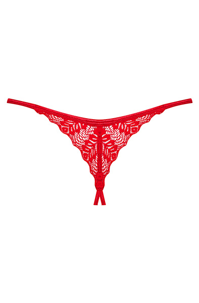 Obsessive Ingridia Ouvert-String Rot - Slip mit offenem Schritt 6