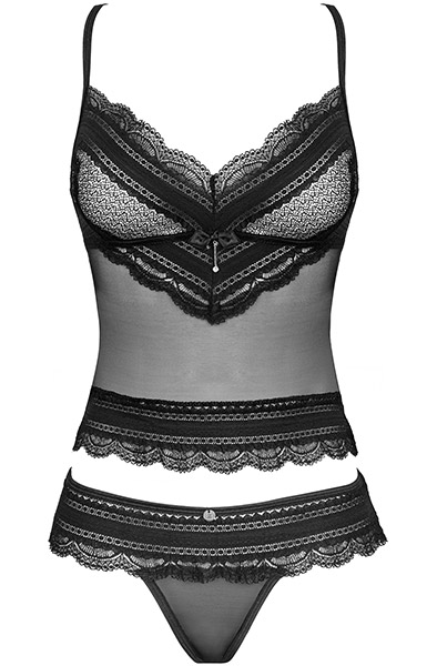 Obsessive Ivannes Top & String in Schwarz - Sexy Dessous 3