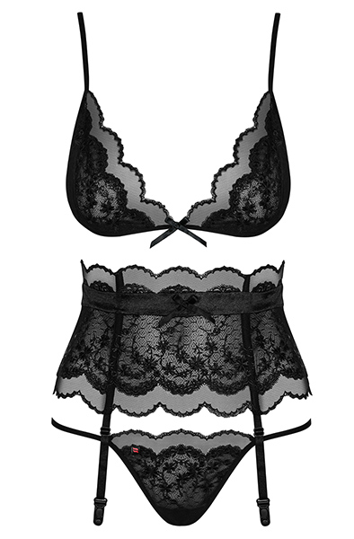Obsessive Kisselent 3-teiliges Set Schwarz - Sexy Dessous 3