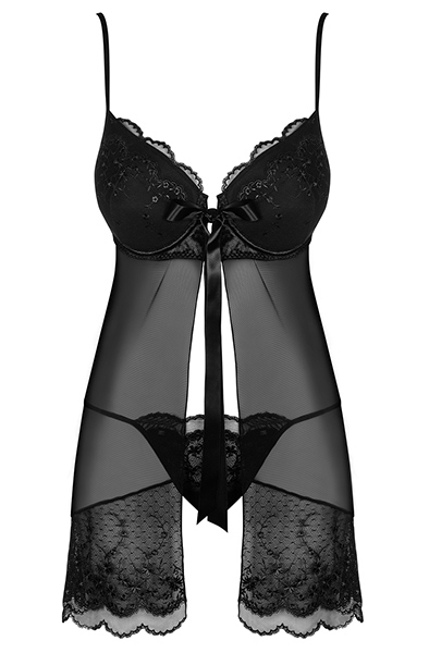 Obsessive Kisselent Babydoll & String Schwarz - Sexy Dessous 3