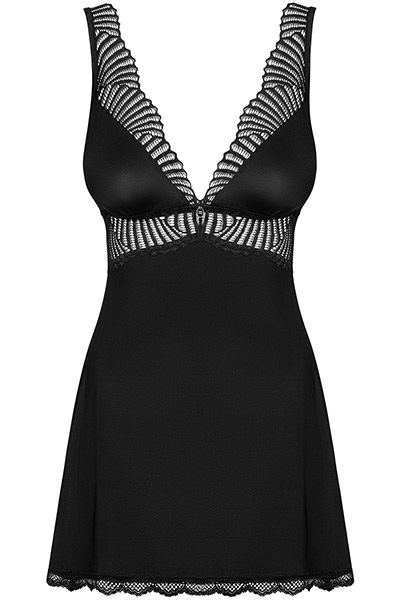 Obsessive Klarita Babydoll & String in Schwarz - Babydoll-Dessous 3