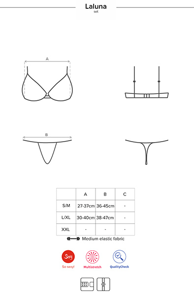 Obsessive Laluna 2-teiliges Set Schwarz - Sexy Dessous 5
