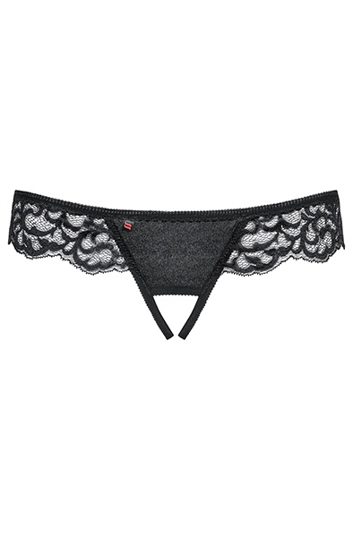Obsessive Laluna Ouvert-Slip Schwarz - Spitzenhöschen 3